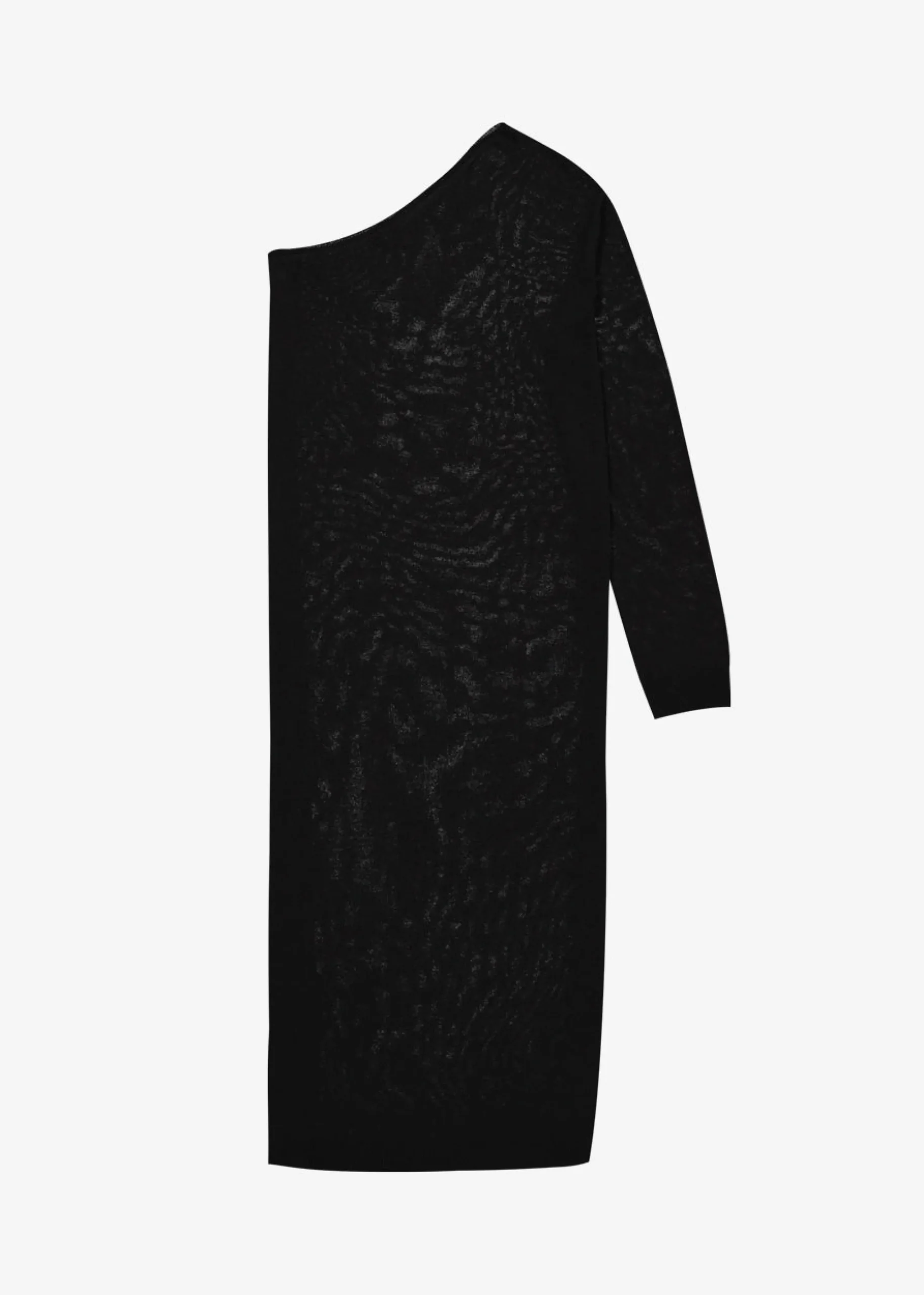 The Frankie Shop Lina One Shoulder Loose Knit Dress Black Online