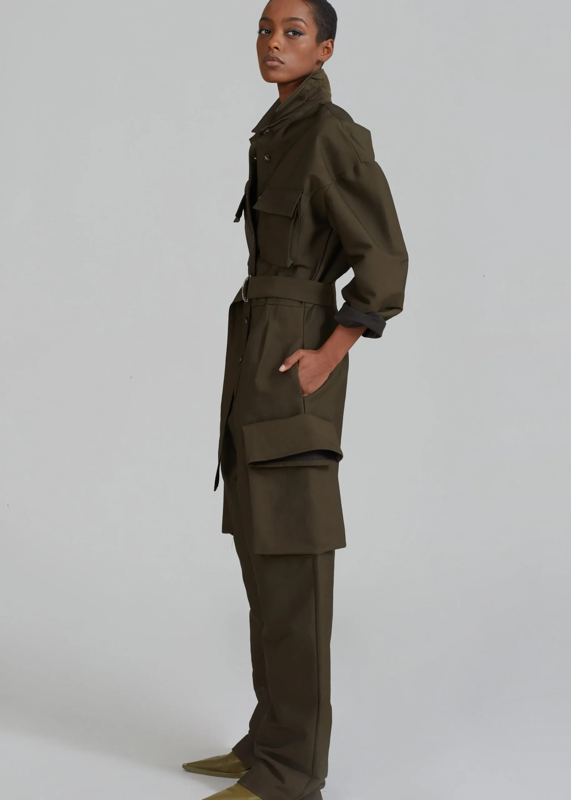 The Frankie Shop Linda Jumpsuit Olive Best