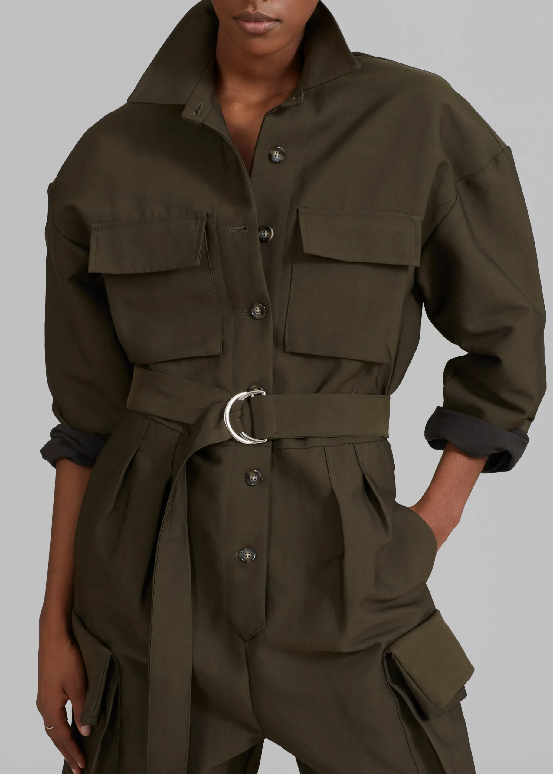 The Frankie Shop Linda Jumpsuit Olive Best