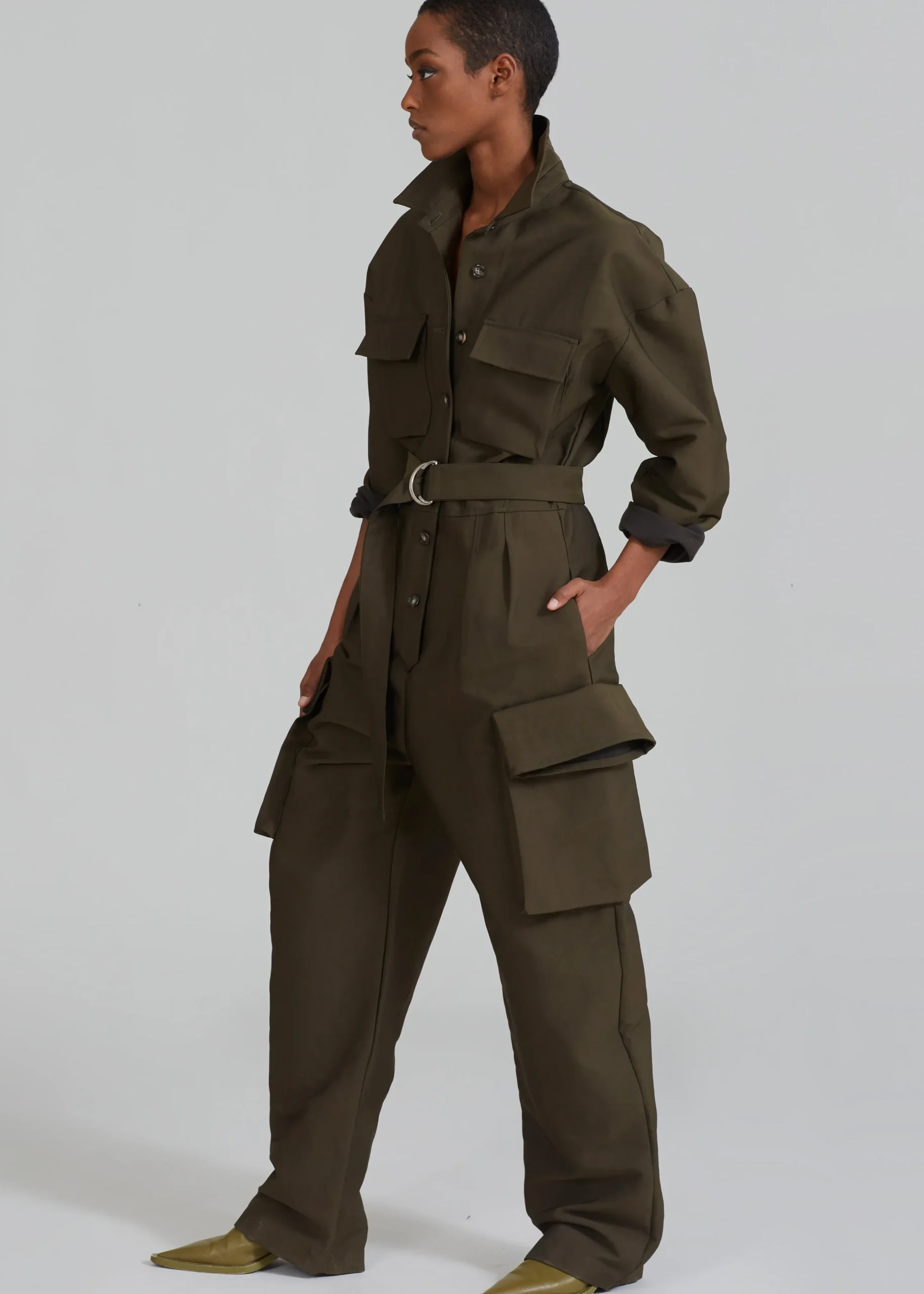 The Frankie Shop Linda Jumpsuit Olive Best