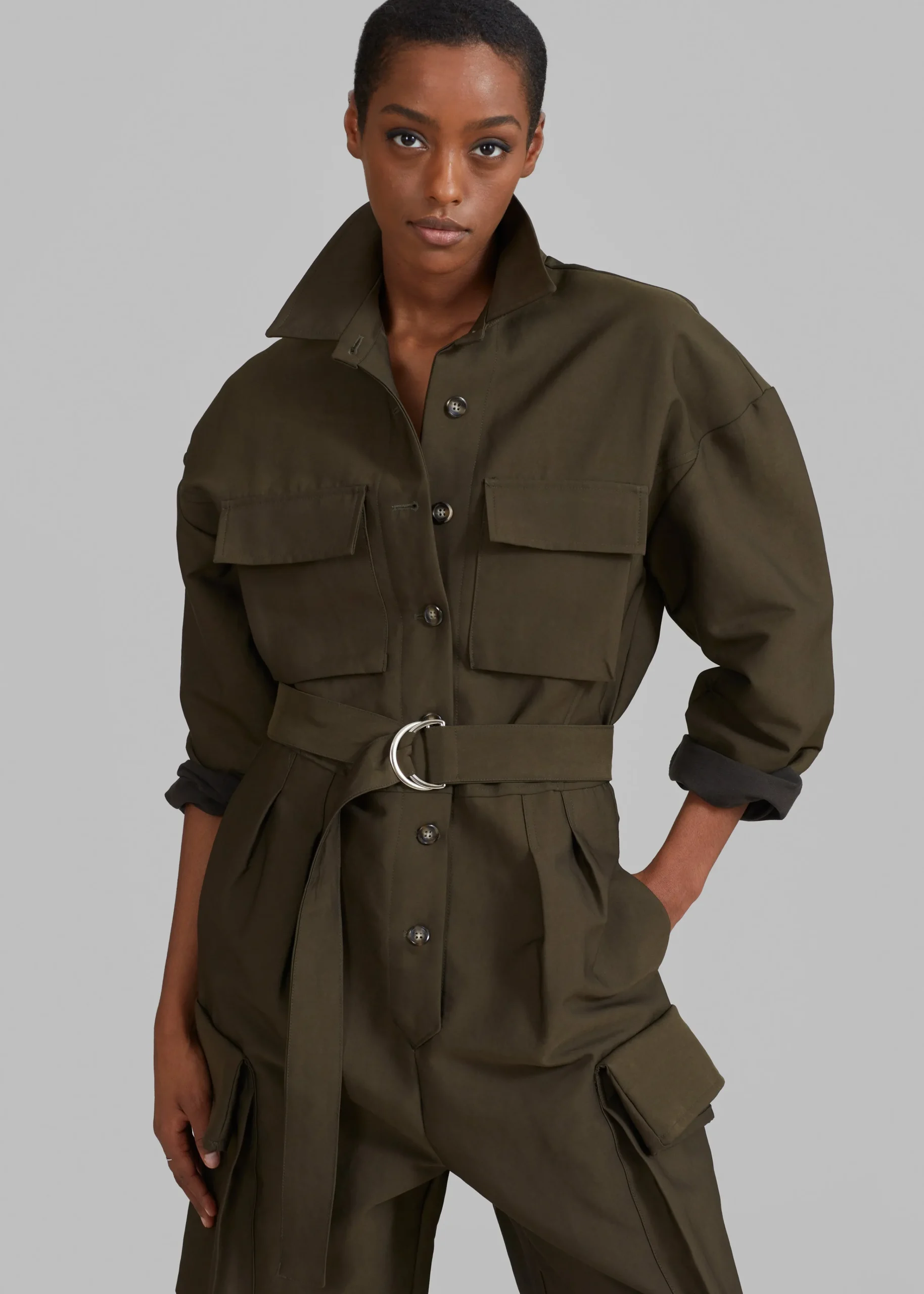 The Frankie Shop Linda Jumpsuit Olive Best