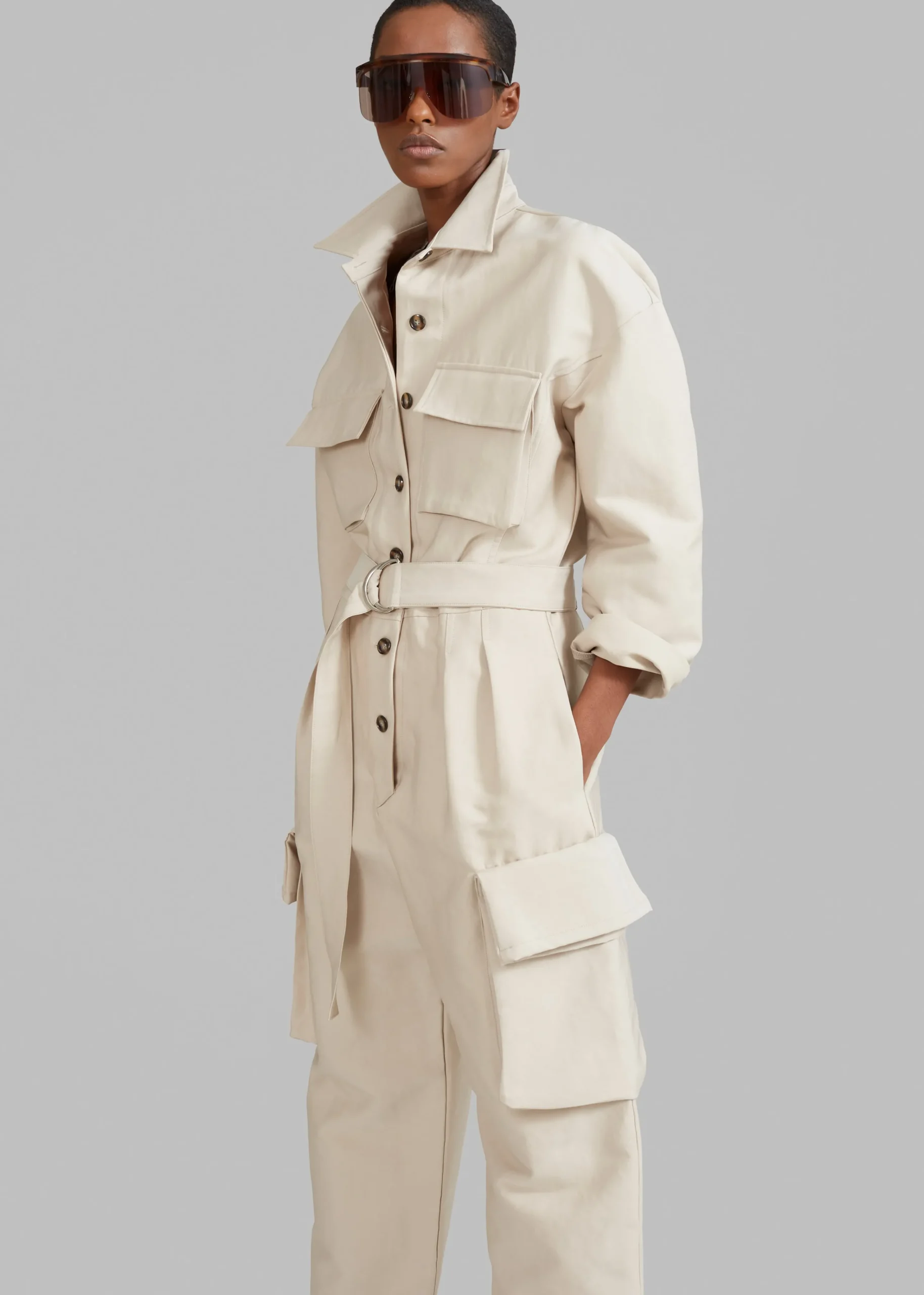 The Frankie Shop Linda Jumpsuit Beige