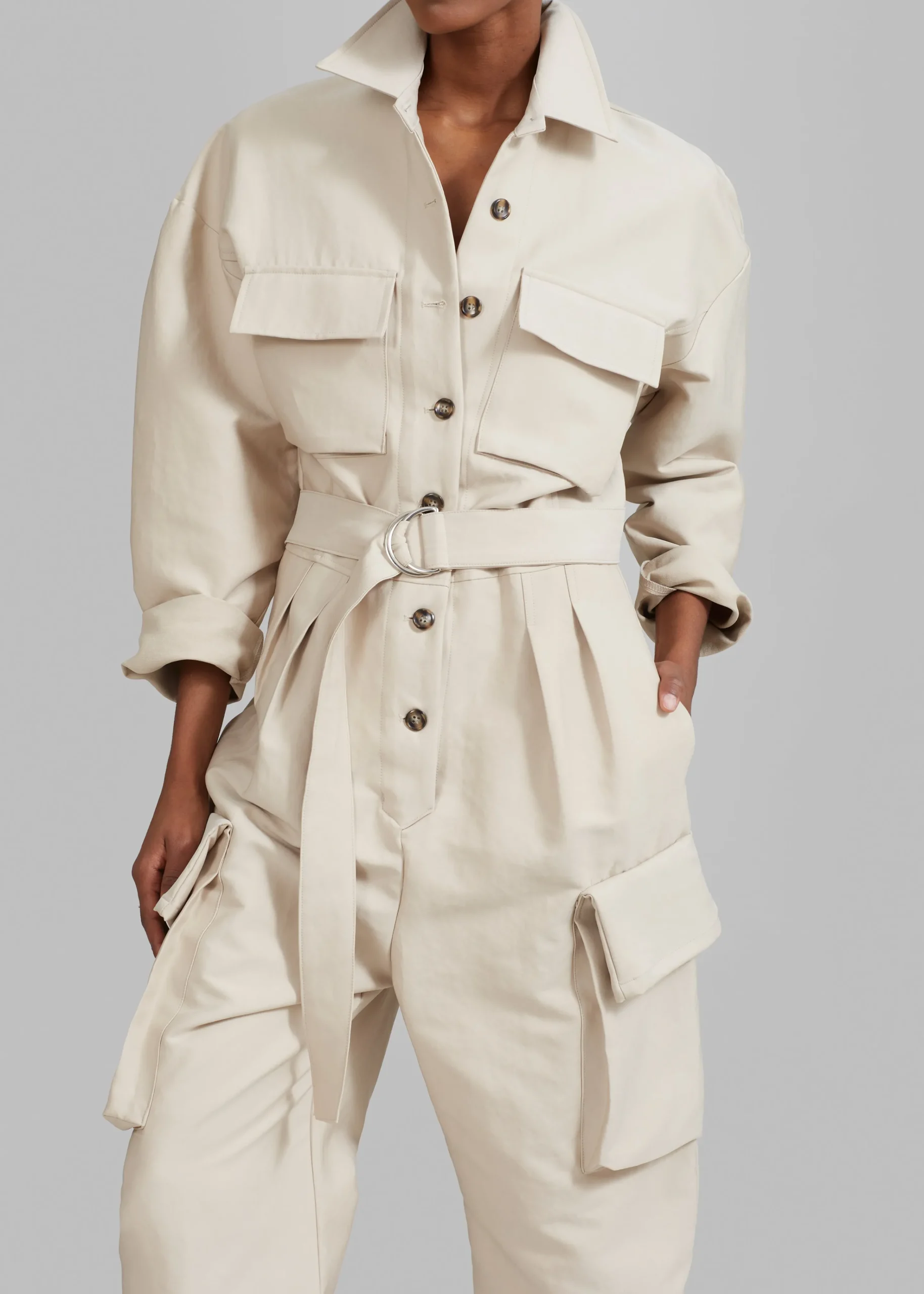 The Frankie Shop Linda Jumpsuit Beige