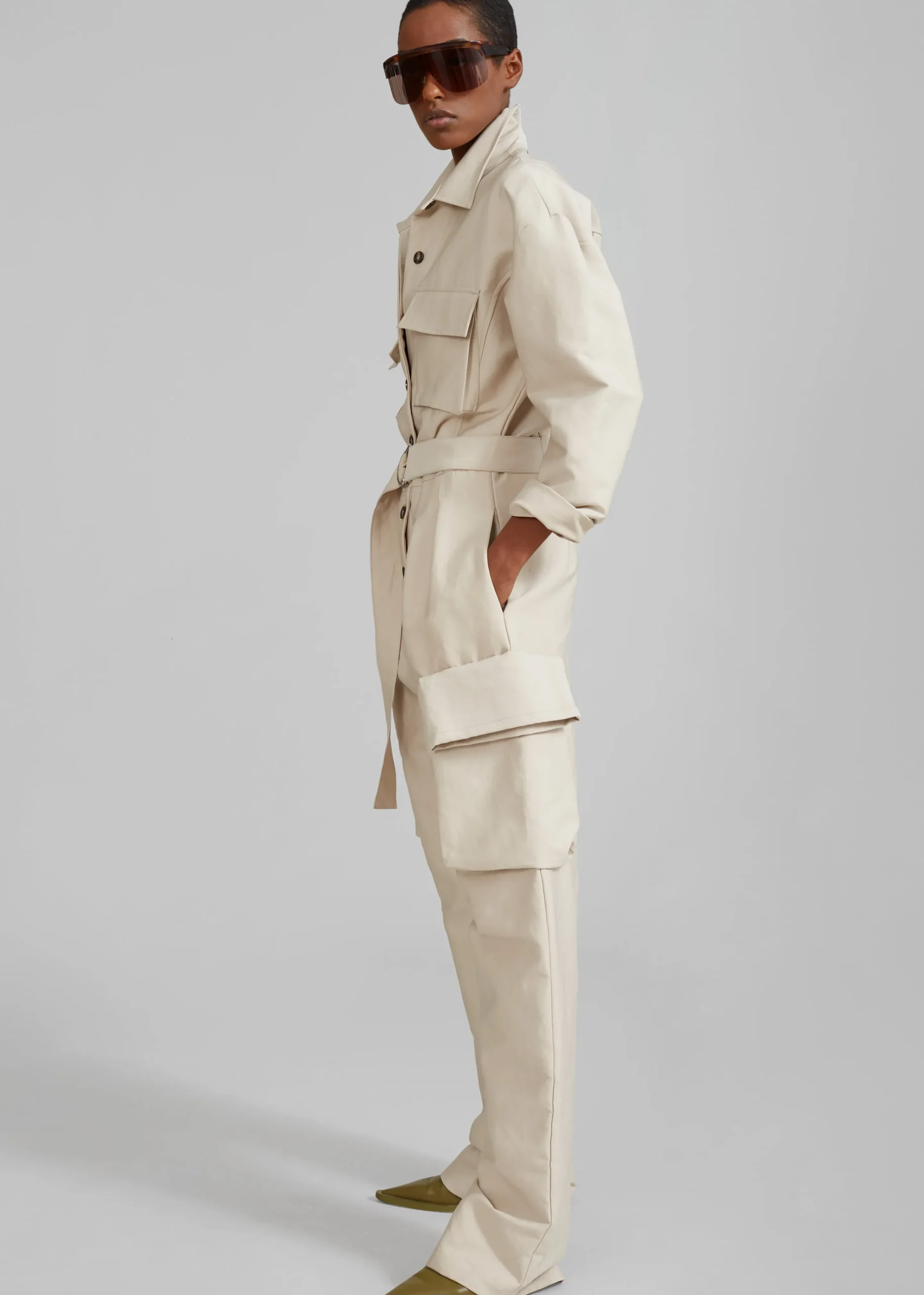 The Frankie Shop Linda Jumpsuit Beige