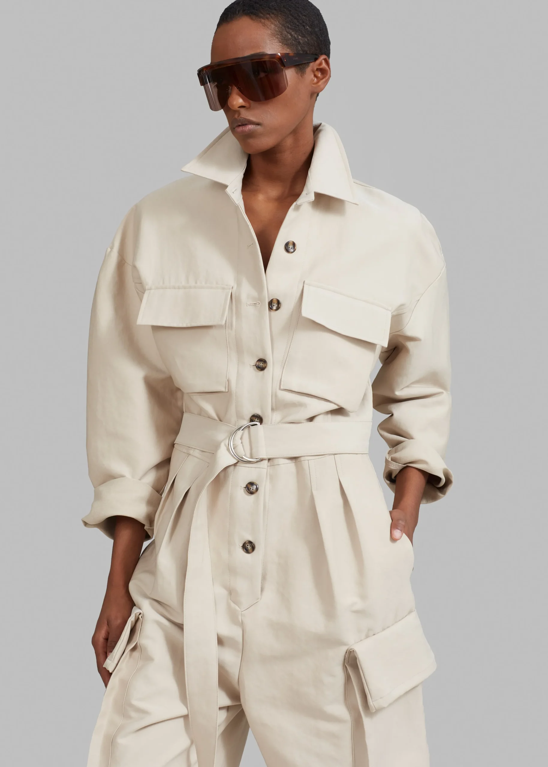 The Frankie Shop Linda Jumpsuit Beige