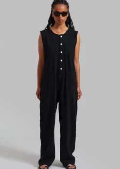 The Frankie Shop Liv Denim Jumpsuit Black Outlet