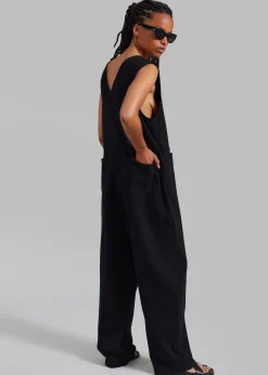 The Frankie Shop Liv Denim Jumpsuit Black Outlet