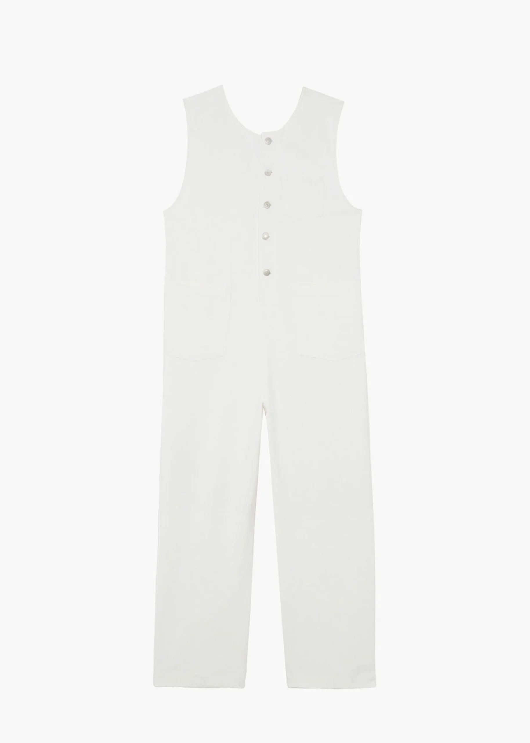The Frankie Shop Liv Denim Jumpsuit White Best