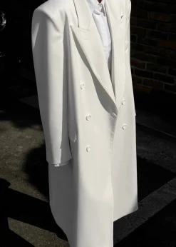 The Frankie Shop London Double Breasted Coat White Discount