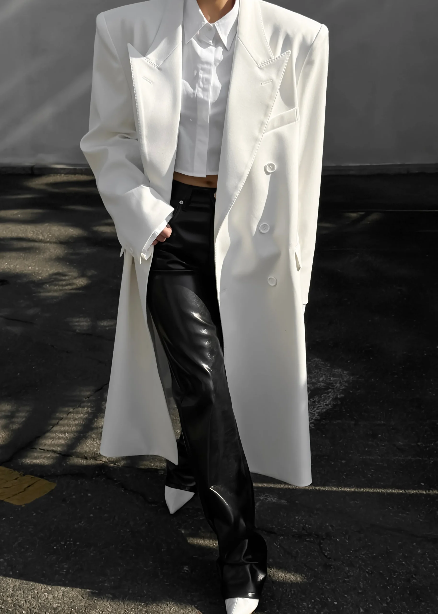The Frankie Shop London Double Breasted Coat White Discount