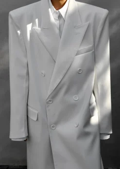 The Frankie Shop London Double Breasted Coat White Discount