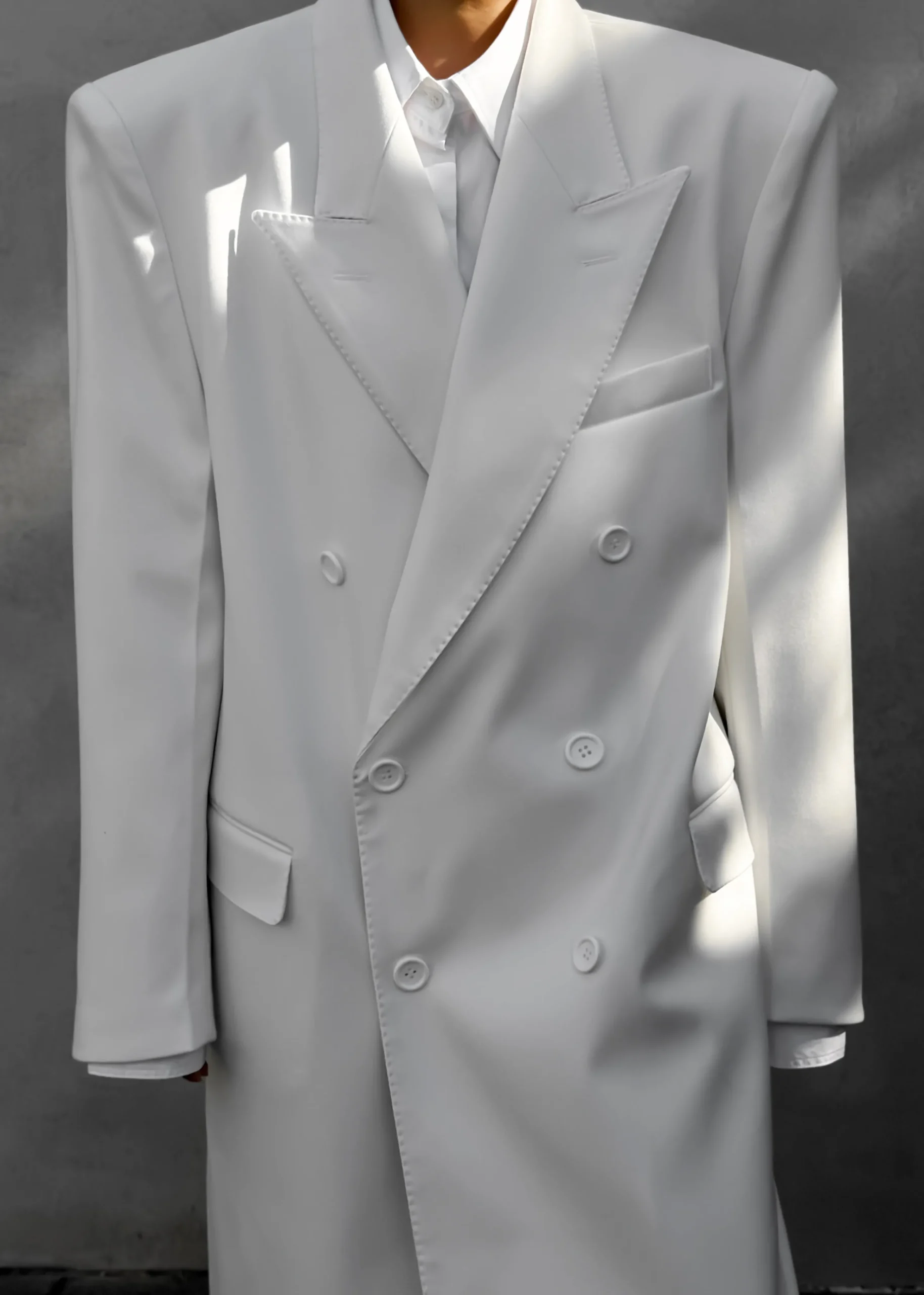 The Frankie Shop London Double Breasted Coat White Discount