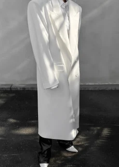 The Frankie Shop London Double Breasted Coat White Discount