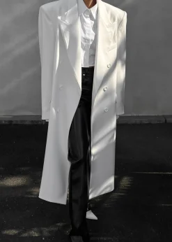 The Frankie Shop London Double Breasted Coat White Discount