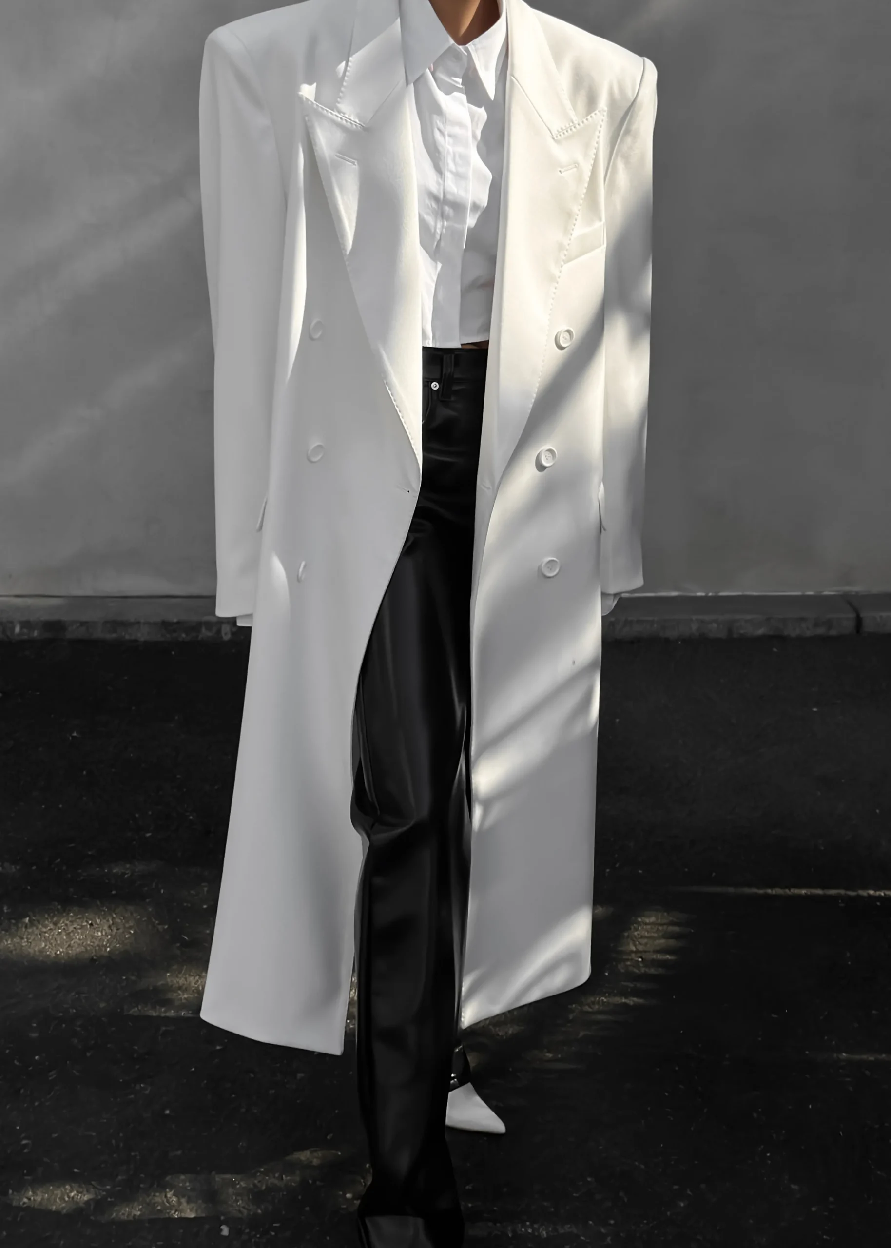 The Frankie Shop London Double Breasted Coat White Discount