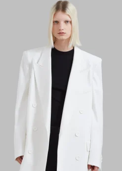 The Frankie Shop London Double Breasted Coat White Discount