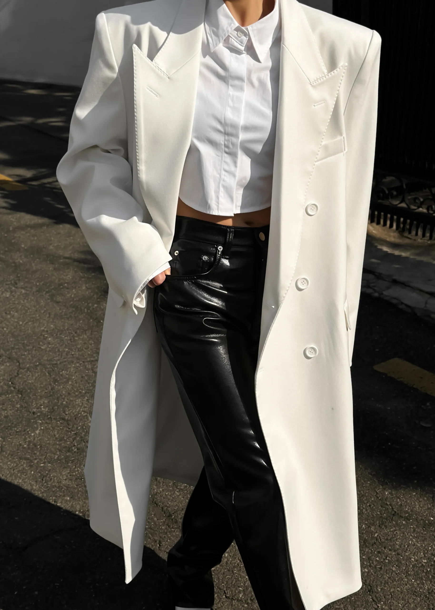 The Frankie Shop London Double Breasted Coat White Discount