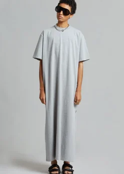 The Frankie Shop Lou Oversized Tee Dress Heather Grey Discount