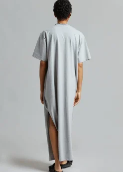 The Frankie Shop Lou Oversized Tee Dress Heather Grey Discount