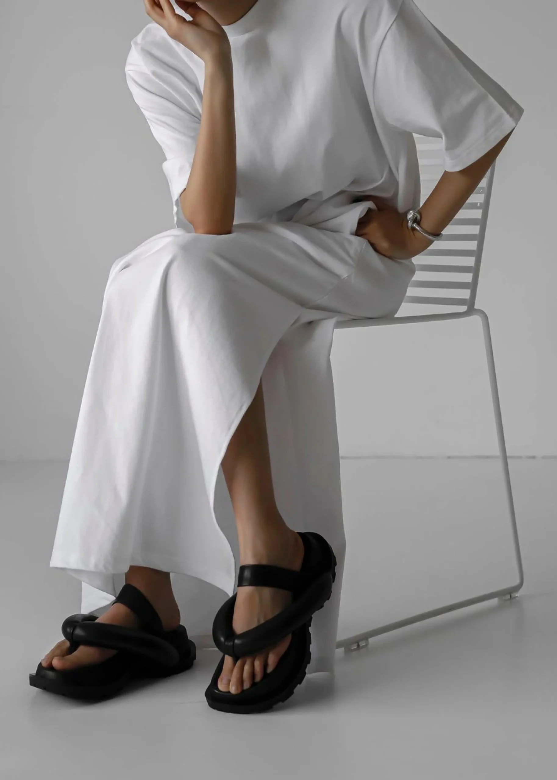 The Frankie Shop Lou Oversized Tee Dress Optic White
