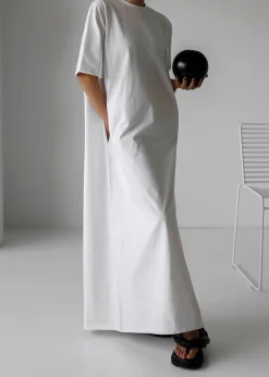 The Frankie Shop Lou Oversized Tee Dress Optic White