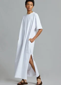 The Frankie Shop Lou Oversized Tee Dress Optic White