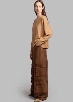The Frankie Shop Loulou Studio Anaa Cashmere Sweater Camel Sale