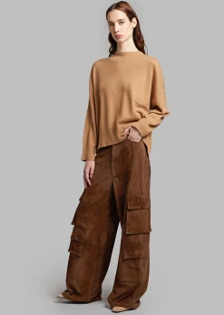 The Frankie Shop Loulou Studio Anaa Cashmere Sweater Camel Sale