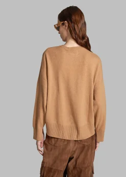 The Frankie Shop Loulou Studio Anaa Cashmere Sweater Camel Sale