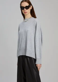The Frankie Shop Loulou Studio Anaa Cashmere Sweater Grey Melange Clearance