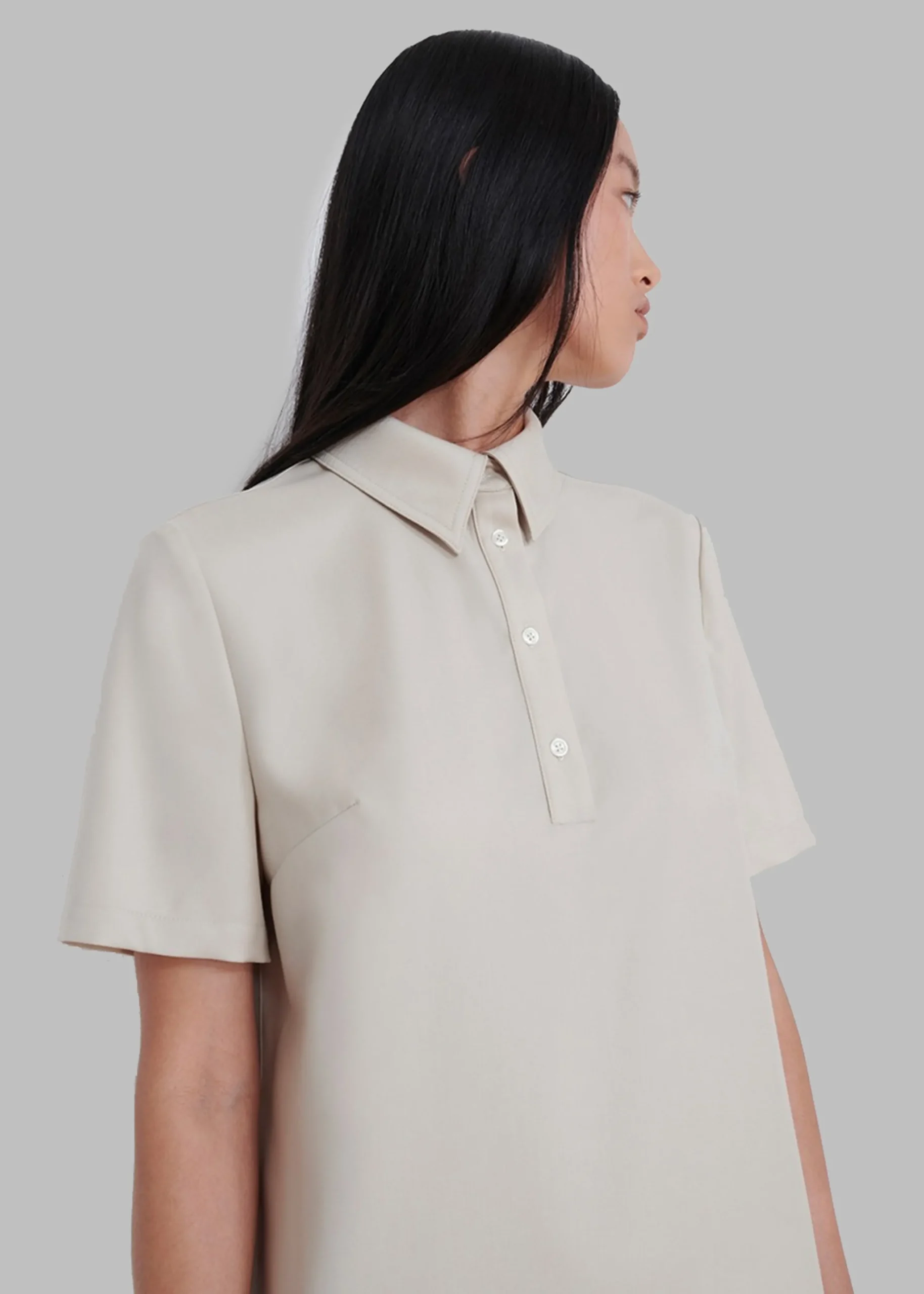 The Frankie Shop Loulou Studio Bira Polo Shirt Dress Beige Hot