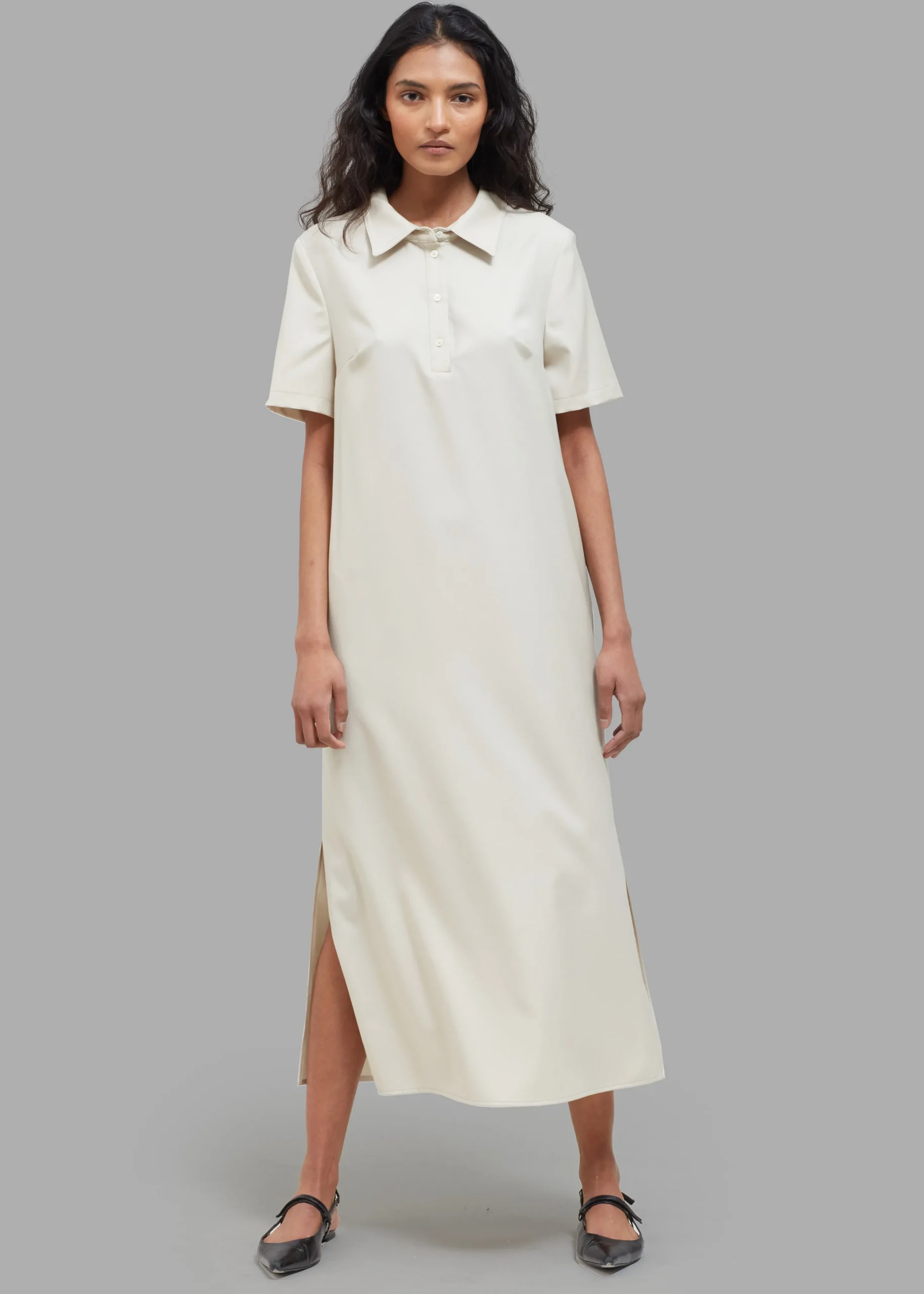 The Frankie Shop Loulou Studio Bira Polo Shirt Dress Beige Hot