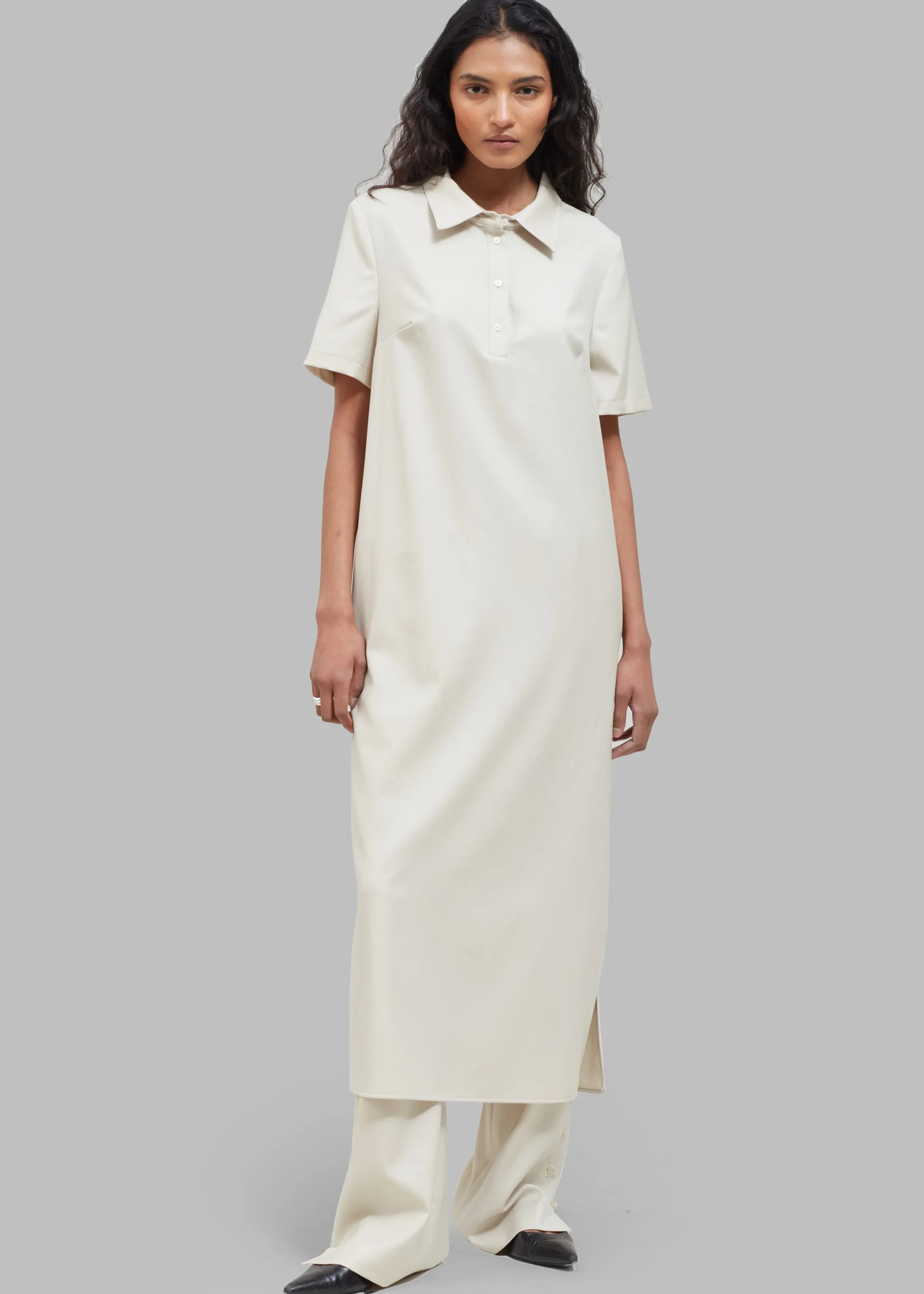 The Frankie Shop Loulou Studio Bira Polo Shirt Dress Beige Hot