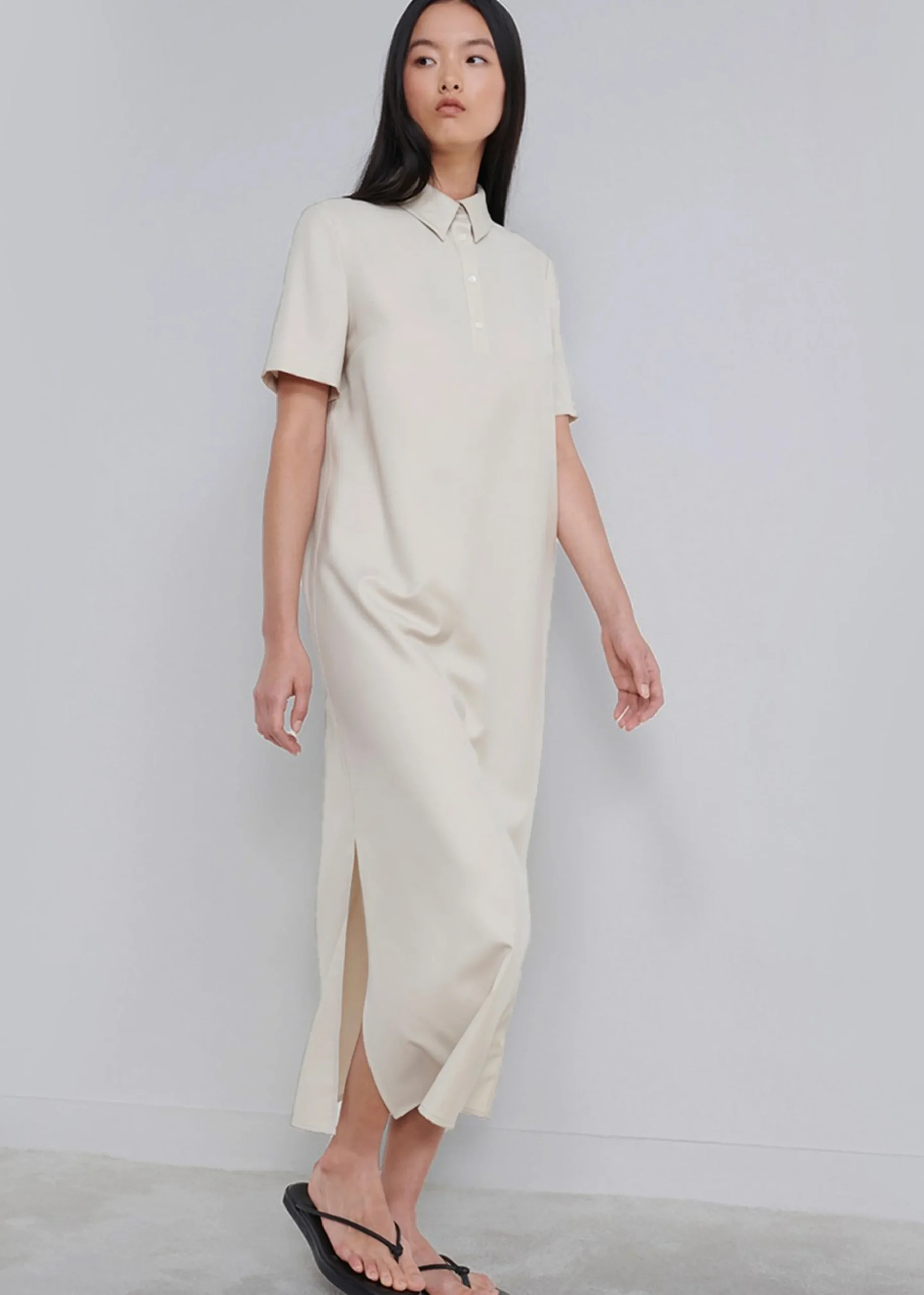The Frankie Shop Loulou Studio Bira Polo Shirt Dress Beige Hot