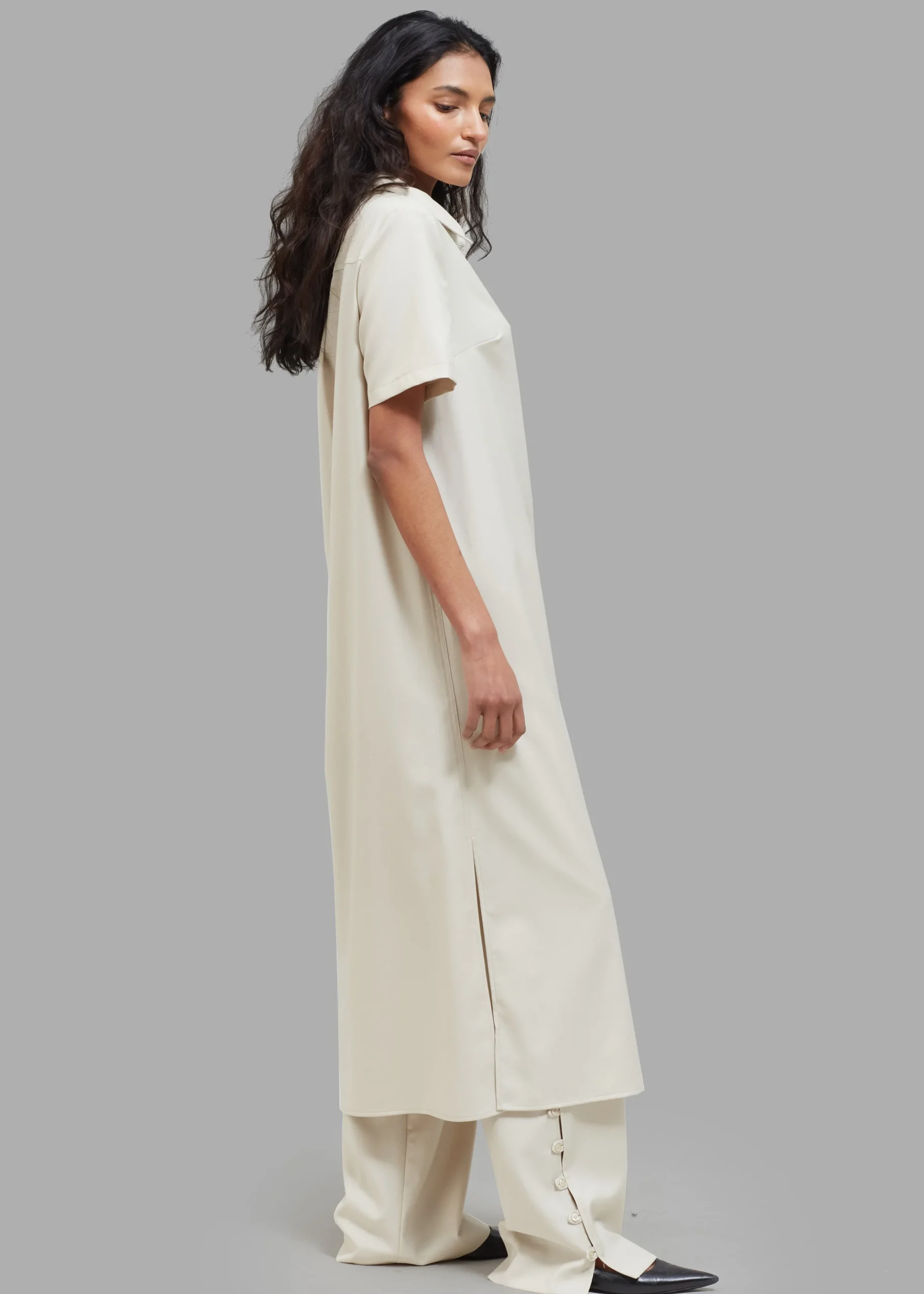 The Frankie Shop Loulou Studio Bira Polo Shirt Dress Beige Hot