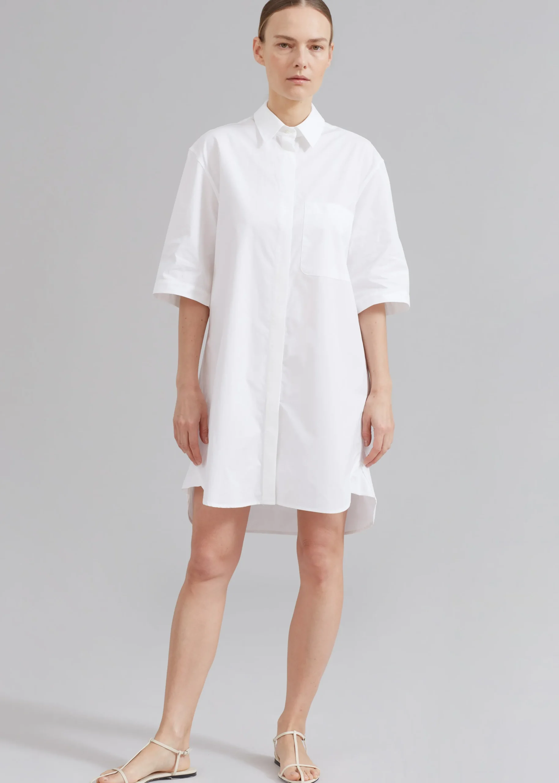 The Frankie Shop Loulou Studio Evora Shirt Dress White Sale