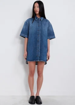The Frankie Shop Loulou Studio Sant Shirt Dress Washed Blue Best