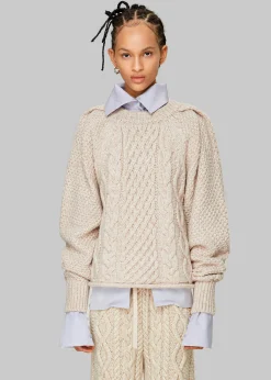 The Frankie Shop Low Classic Cable Top Beige New