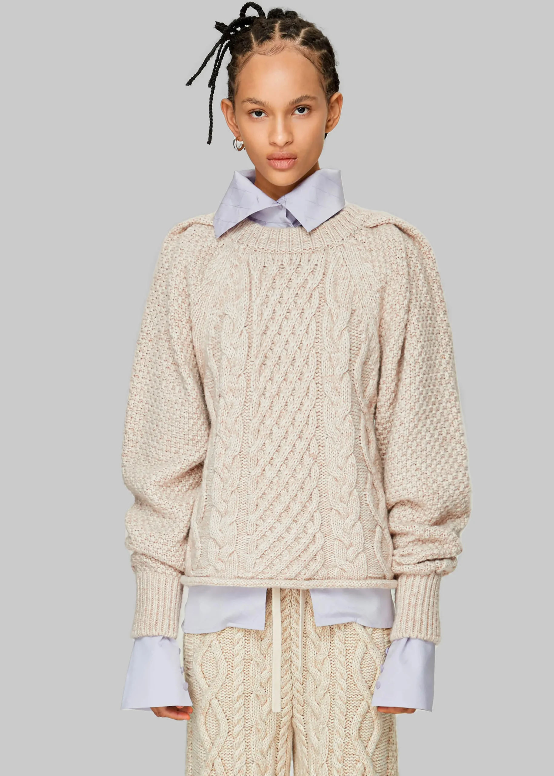 The Frankie Shop Low Classic Cable Top Beige New