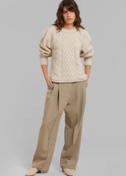 The Frankie Shop Low Classic Cable Top Beige New