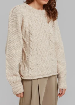 The Frankie Shop Low Classic Cable Top Beige New