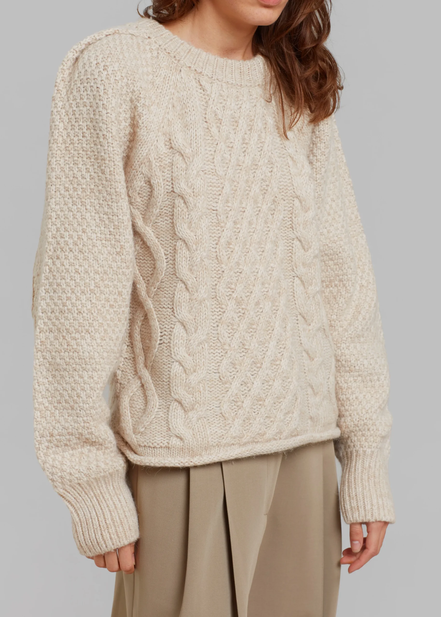 The Frankie Shop Low Classic Cable Top Beige New