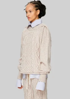 The Frankie Shop Low Classic Cable Top Beige New