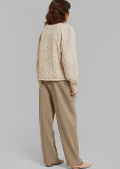 The Frankie Shop Low Classic Cable Top Beige New