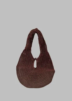 The Frankie Shop Low Classic Crochet Hobo Bag Brown Online