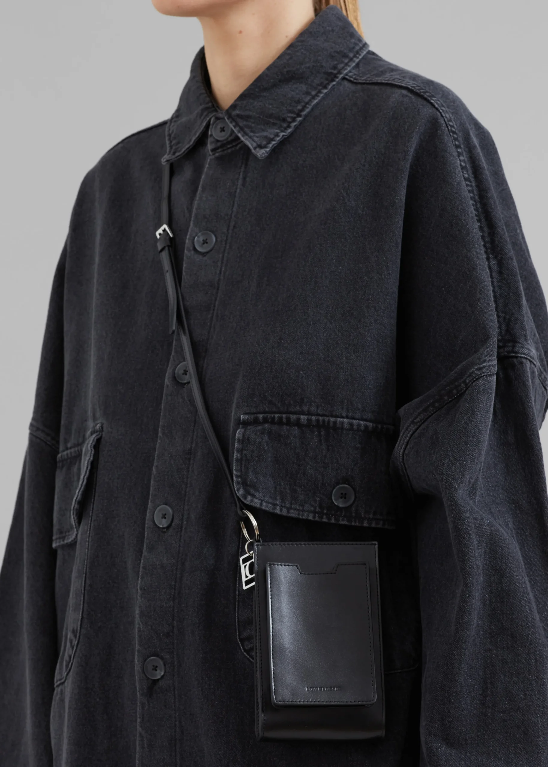 The Frankie Shop Low Classic Key-Ring Bag Black Clearance