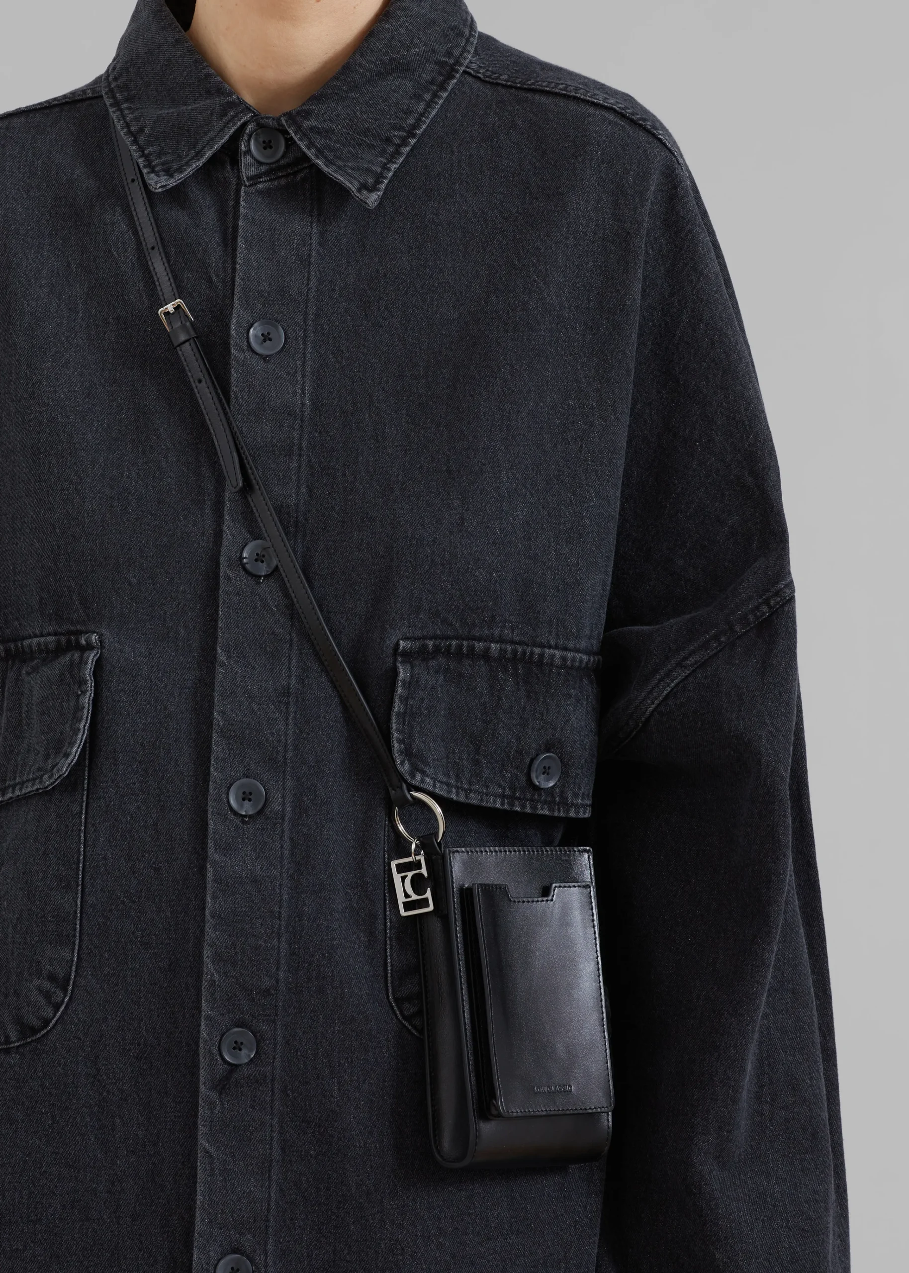 The Frankie Shop Low Classic Key-Ring Bag Black Clearance