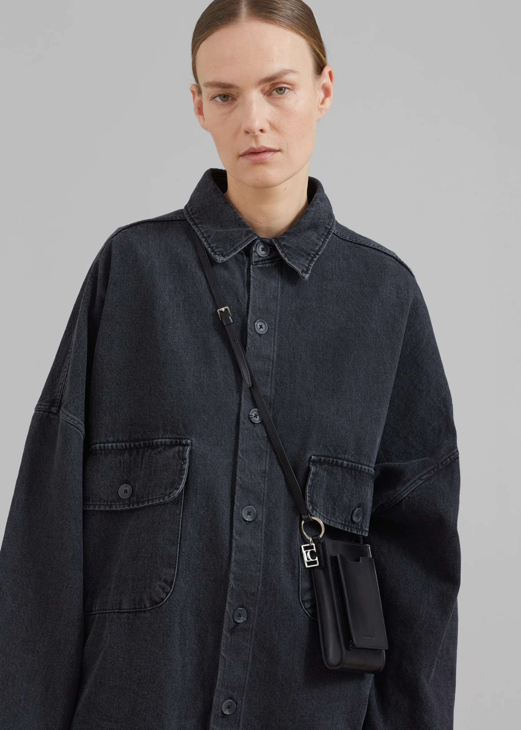 The Frankie Shop Low Classic Key-Ring Bag Black Clearance