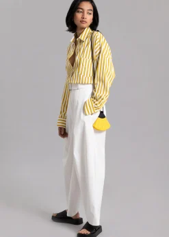 The Frankie Shop Lui Stripe Shirt Gold Yellow Outlet