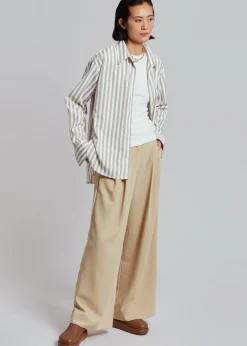 The Frankie Shop Lui Stripe Shirt Sand